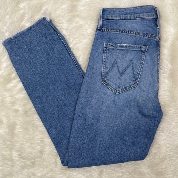 MOTHER The Mid Rise Dazzler Crop Jeans Exposed Secret Sister Size 28 - Picture 6 of 14